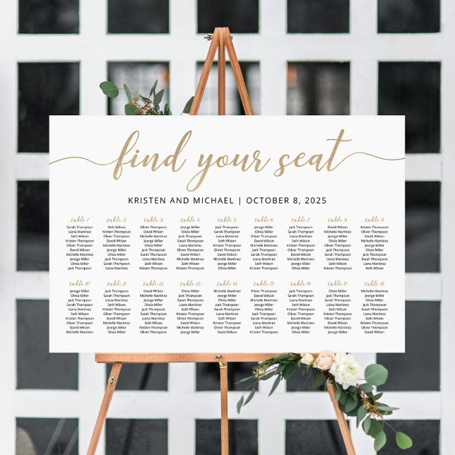 18 Tables Find Your Seat Seating Chart Plan (Creator Uploaded)