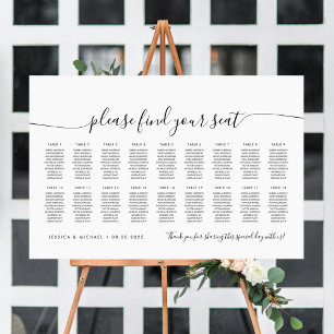 18 Tables Modern Find Your Seat Seating Chart Foam Board