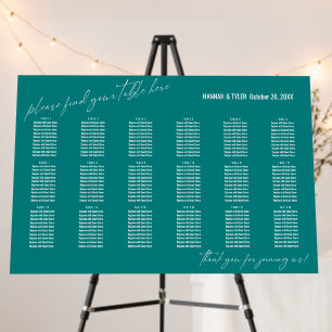 18 Tables Please Find Your Table Here Teal Foam Board