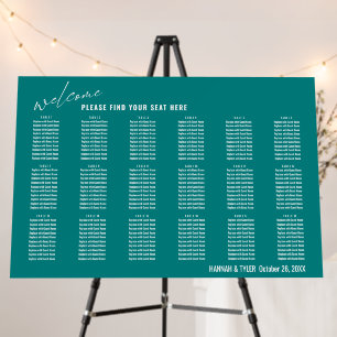 18 Tables Reception Teal Seating Chart Foam Board