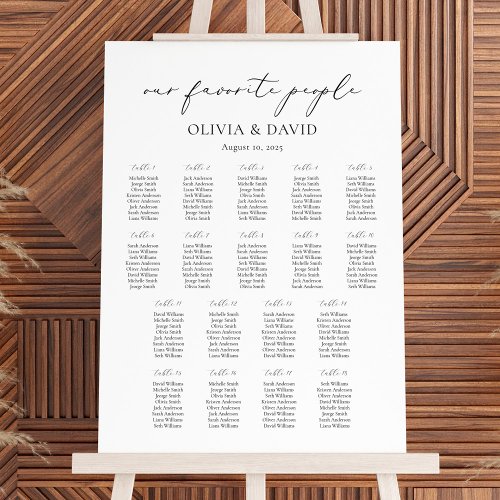 18 Tables Simple Our Favorite People Seating Chart