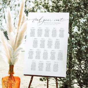 18 Tables Welcome Seating Chart Modern Script Foam Board