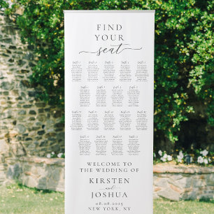 18 Tables Welcome Seating Chart Retractable Banner