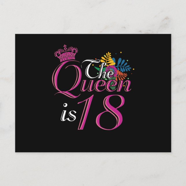 18 th Birthday Celebration Gift The Queen Is 18 Pa Postcard (Front)