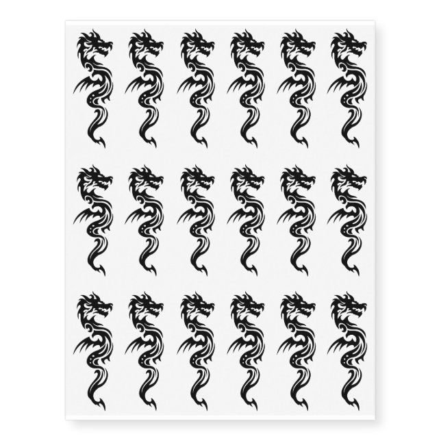 18 tribal dragon temporary tattoo, 3 inch each. tattoos (Front)