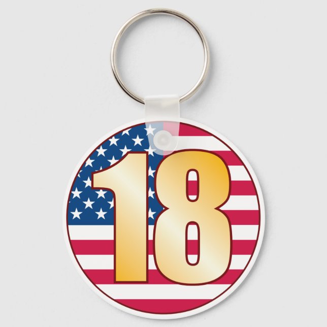 18 USA Gold Keychain (Front)