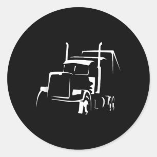 18 Wheeler Semi Truck for Truck Drivers Who Love Classic Round Sticker