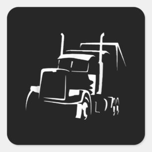 18 Wheeler Semi Truck for Truck Drivers Who Love Square Sticker