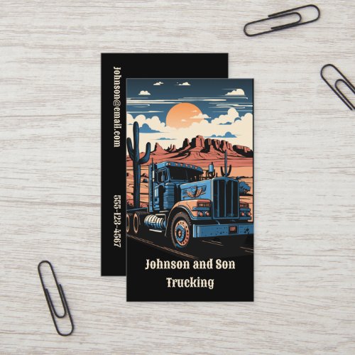 18 Wheeler Simi Tractor Trailer Truck Business Card