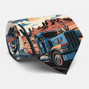 18 Wheeler Simi Tractor Trailer Truck Neck Tie