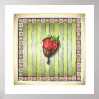 18"x18" ARCHIVAL PRINT - CHOCOLATE STRAWBERRY Art