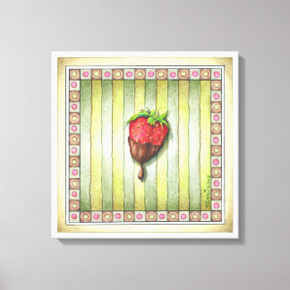 18"x18" CANVAS PRINT CHOCOLATE COVERED STRAWBERRY