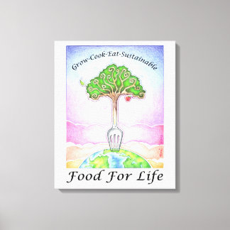 18"X22" CANVAS PRINT - GROW, COOK, EAT SUSTAINABLE