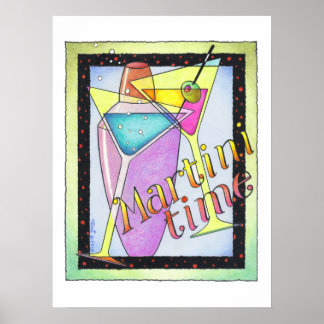 18"x24" ARCHIVAL PRINT - MARTINI TIME, Cocktails