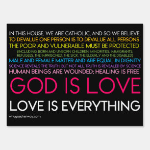 18"x24" Double Sided Catholic In This House Sign