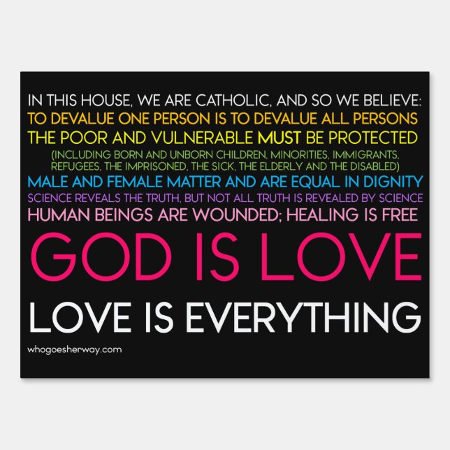 18"x24" Double Sided Catholic In This House Sign (Back)