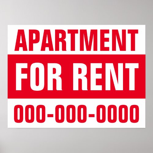 18 X 24 Apartment For Rent Paper Poster