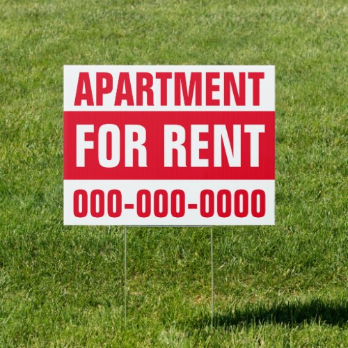 18 x 24 Apartment For Rent Yard Sign
