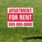18" x 24" Apartment For Rent Yard Sign