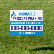 18” x 24” Blue Pressure Washing Double Sided Yard 