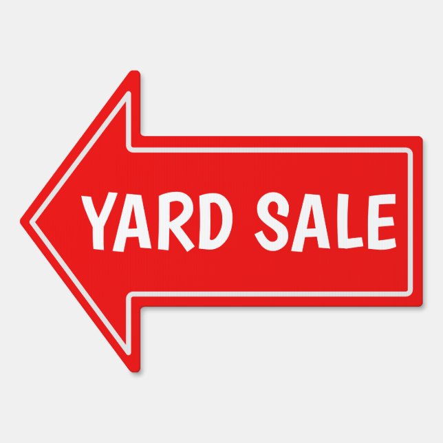 18" x 24" Bold Red Directional Yard Sale Sign (Front)
