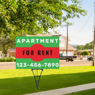 18" x 24" Custom Apartment For Rent Yard Sign