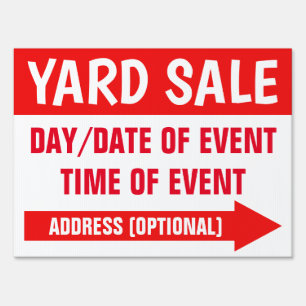 18" x 24" Custom Double Sided Yard Sale Sign