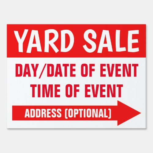 18 x 24 Custom Double Sided Yard Sale Sign