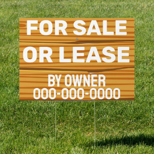 18" x 24" Custom For Sale or Lease Yard Sign
