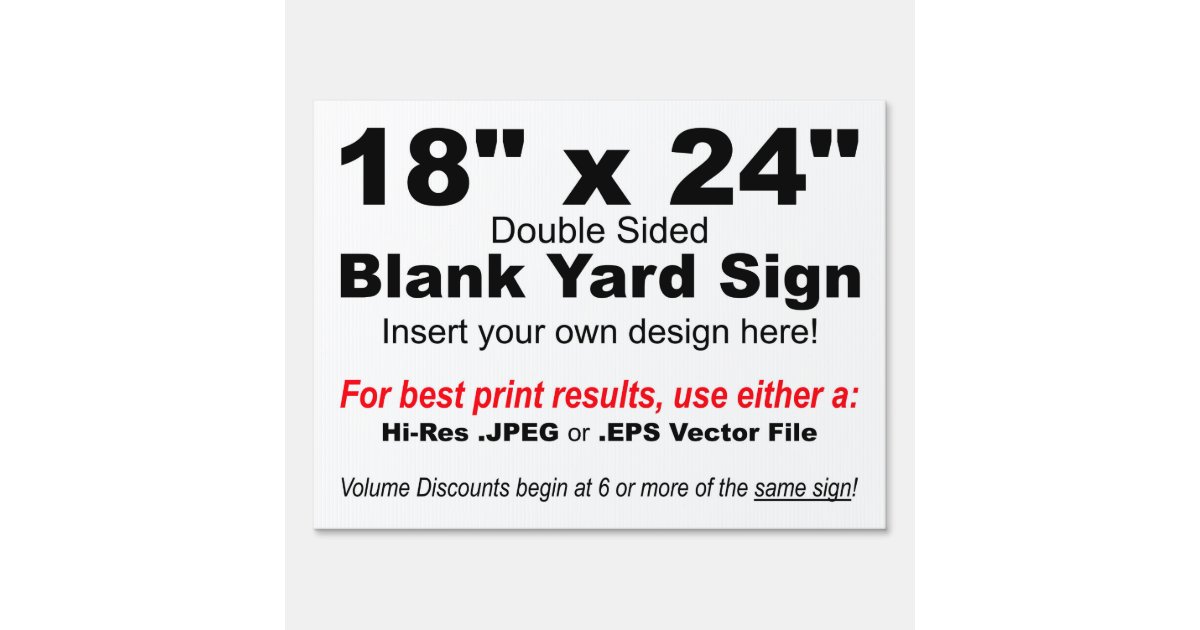 18 x 24 design your own yard sign zazzle