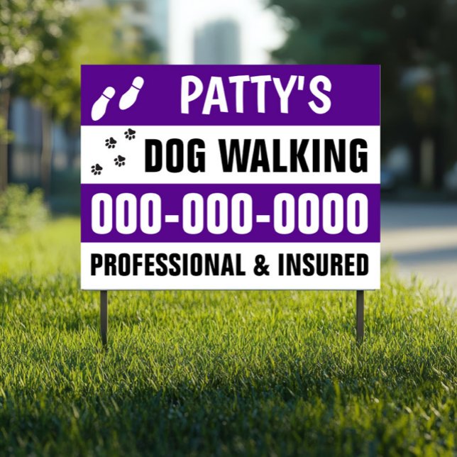 18” x 24” Dog Walking Double Sided Yard Sign (Creator Uploaded)