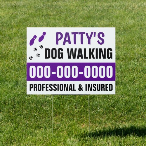 18â x 24â Dog Walking Double Sided Yard Sign