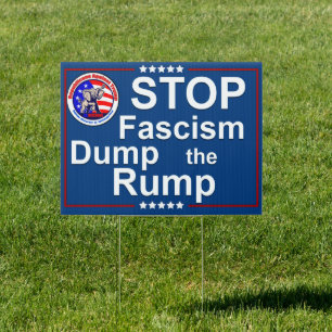 18" x 24" Double sided Stop Fascism Sign