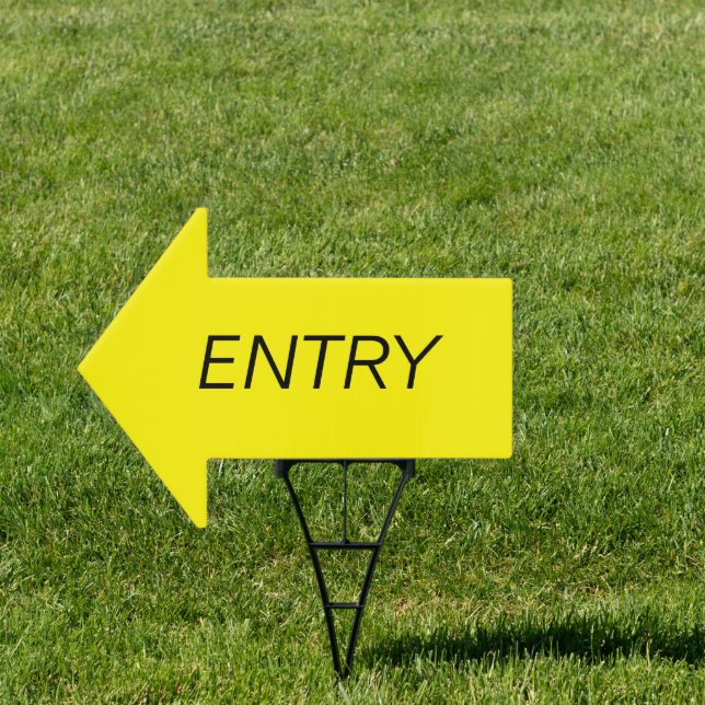 18" x 24" 'Entry' Arrow Yard Sign (Insitu)