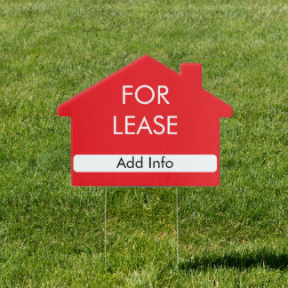 18" x 24" 'For Lease' House Yard Sign
