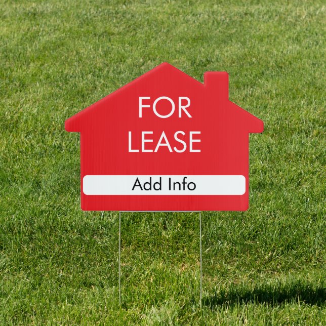 18" x 24" 'For Lease' House Yard Sign (Insitu)