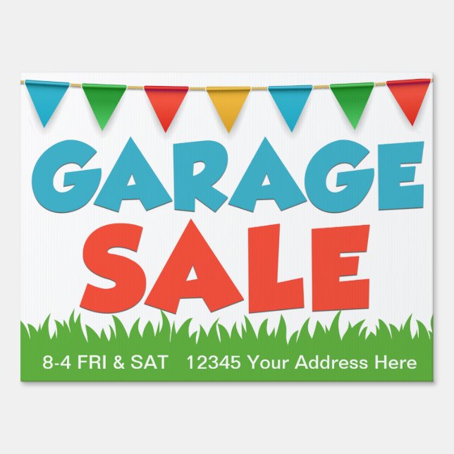 18" x 24" Garage Sale Sign with H Frame (Back)