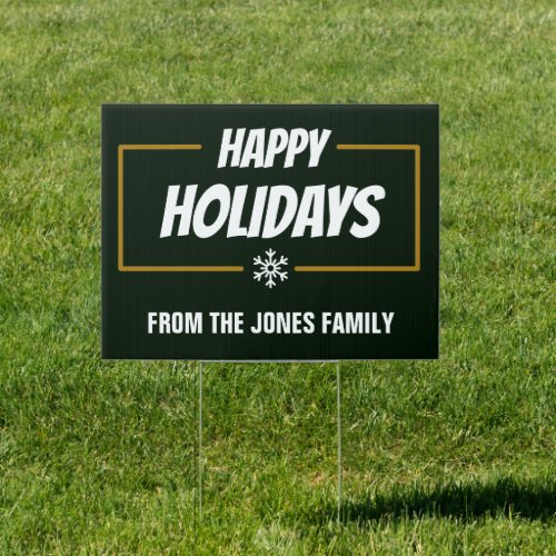 18 x 24 Green Happy Holidays Yard Sign