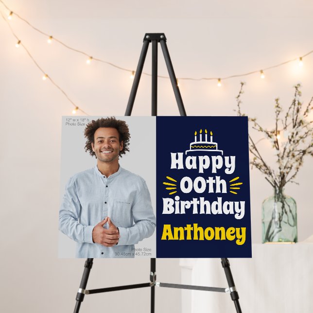 18” x 24” Happy Birthday Any Year Foam Board (In Situ (Stand))
