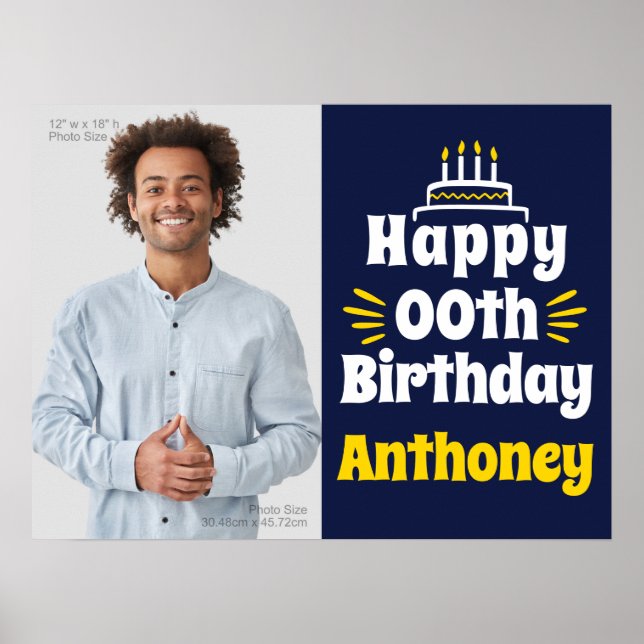 18” x 24” Happy Birthday Any Year Paper Poster (Front)