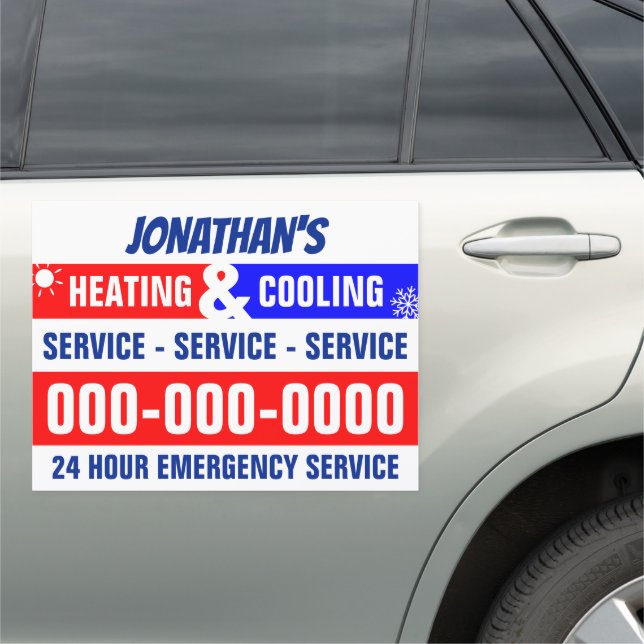 18" x 24" Heating & Cooling Car Magnet (In Situ)