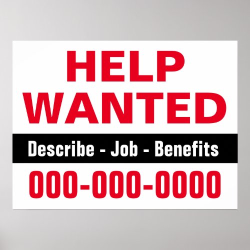 18 x 24 Help Wanted and Description Paper Poster