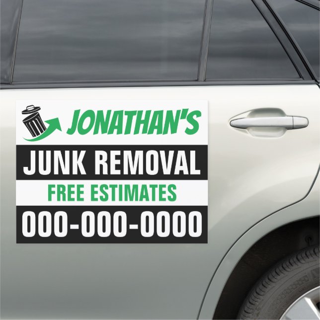 18” x 24” Junk Removal Car Magnet (In Situ)