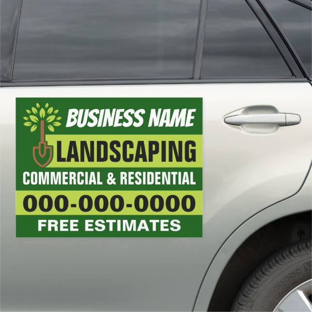 18” x 24” Modern Landscaping Car Magnet (In Situ)