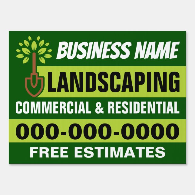 18” x 24” Modern Landscaping Double Sided Yard Sign (Front)