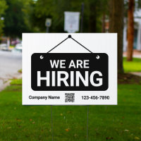 18" x 24" Now Hiring Yard Sign