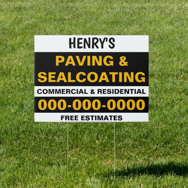 18" x 24" Paving & Sealcoating Yard Sign (Insitu)