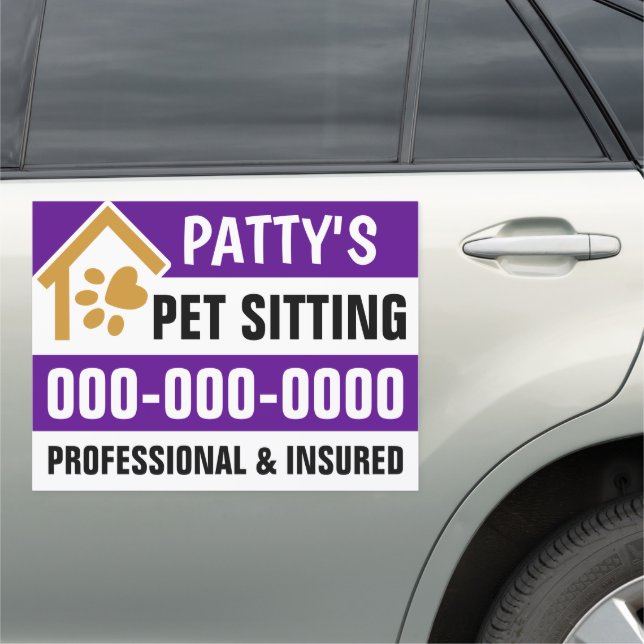 18” x 24” Pet Sitting Car Magnet (In Situ)