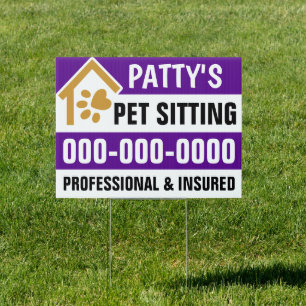 18” x 24” Pet Sitting Double Sided Yard Sign
