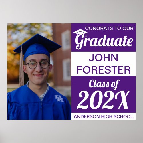 18 x 24 Photo Graduation Purple Paper Poster